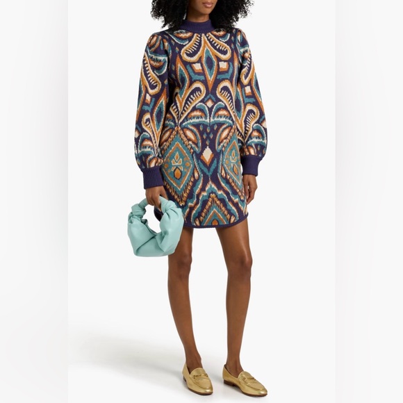 FARM Rio Pineapple IKAT Knit Dress Size L $220 - Picture 2 of 8